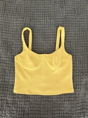 Sunny Yellow Structured Bustier Crop Top